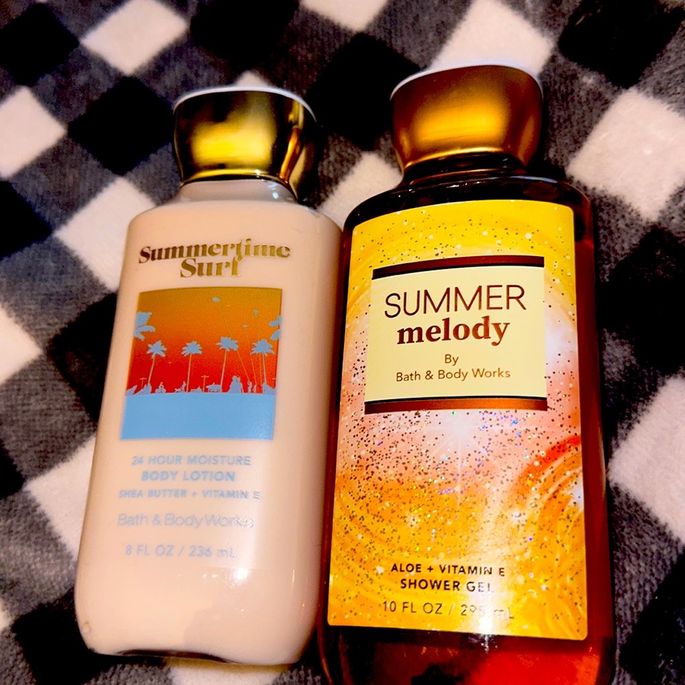 4 bottles of BBW shower gel and lotion